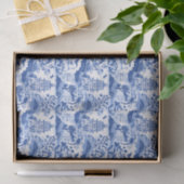 Chinoiserie Blue & White Pagodas Seidenpapier (Geschenk)