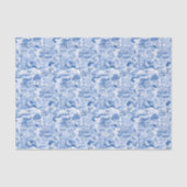 Chinoiserie Blue & White Pagodas Seidenpapier (Vorderseite)