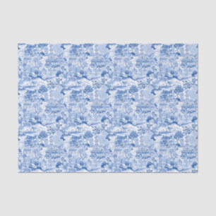Chinoiserie Blue & White Pagodas Seidenpapier