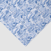 Chinoiserie Blue & White Pagodas Seidenpapier (Ausschnitt)