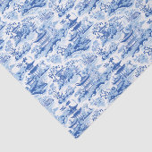 Chinoiserie Blue & White Pagodas Seidenpapier (Ausschnitt)