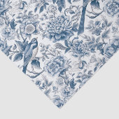 Chinoiserie Blue White Peony Floral Bird Dekoupage Seidenpapier (Ausschnitt)