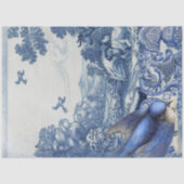 Chinoiserie Blue White Toile Bird Collage Seidenpapier (Vorderseite)
