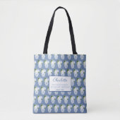 Chinoiserie Blue White Wedding Monogram Vielen Dan Tasche (Vorderseite)