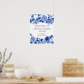Chinoiserie Blue White Welcome Bridal Luncheon Poster (Küche)