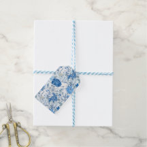 Chinoiserie Blue Wild Blume Geschenk-Tag