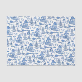 Chinoiserie Blue Willow Decoupage Tissue Paper Seidenpapier