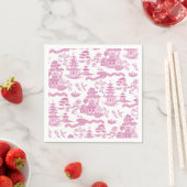 Chinoiserie Blue Willow in Pink Serviette (Beispiel)
