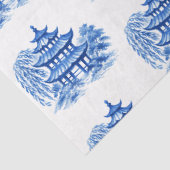 Chinoiserie Blue Willow Pagode Seidenpapier (Detail)