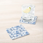 Chinoiserie Blue Willow pattern  Rechteckiger Pappuntersetzer (Vor Ort)