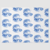 Chinoiserie Blue Willow Water Bridge Seidenpapier (Vorderseite)