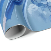 Chinoiserie Blue Wrapping Paper Geschenkpapier (Rolleneckpunkt)