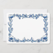 Chinoiserie Blume Border Dankeskarte (Vorderseite)