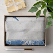 Chinoiserie Blume Foliage Blau Seidenpapier (Geschenk)