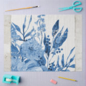 Chinoiserie Blume Foliage Blau Seidenpapier (Basteln)