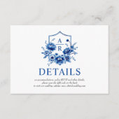 Chinoiserie Blume Hochzeit Details QR Begleitkarte (Vorderseite)