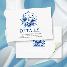 Chinoiserie Blume Hochzeit Details QR Begleitkarte