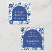 Chinoiserie-Blume Quadratische Visitenkarte (Vorne/Hinten)
