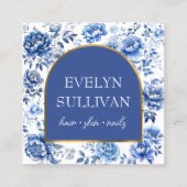 Chinoiserie-Blume Quadratische Visitenkarte (Vorderseite)