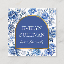 Chinoiserie-Blume Quadratische Visitenkarte