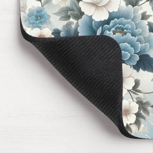 Chinoiserie Blume und Schmetterlinge Mousepad (Ecke)