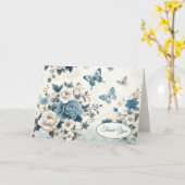 Chinoiserie Blume und Schmetterlinge Vielen Dank Karte (Gelbe Blume)