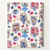 Chinoiserie-Blumen-Initialen-Notizbuch-Planer Notizblock (Rückseite)