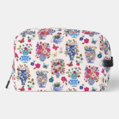 Chinoiserie-Blumen-Monogramm-Kosmetik-Make-up  Waschbeutel (Rückseite)