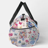 Chinoiserie-Blumen-Monogramm-Wochenendreise-Tasche Duffle Bag (Rechts)