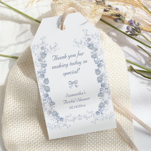 Chinoiserie-Blumen-Something-Blue-Braut-Party Geschenkanhänger