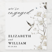 Chinoiserie Blumengarten Engagement Party Weinetikett (Einzelnes Label)