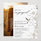 Chinoiserie Blumengarten Foto Einladung (Vorne/Hinten)