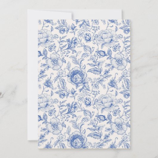 Chinoiserie Blumengarten mit Bugbaby-Dusche Einladung (Rückseite)