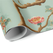 Chinoiserie Blumenmuster Geschenkpapier (Rolleneckpunkt)