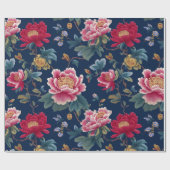 Chinoiserie-Blumenmuster Geschenkpapier (Flach)