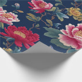 Chinoiserie-Blumenmuster Geschenkpapier (Ecke)