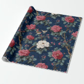 Chinoiserie-Blumenmuster Geschenkpapier (Ungerollt)