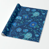Chinoiserie-Blumenmuster Geschenkpapier (Ungerollt)
