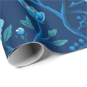 Chinoiserie-Blumenmuster Geschenkpapier (Rolleneckpunkt)