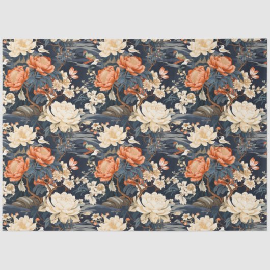 Chinoiserie Blumenmuster Papier (Vorderseite)