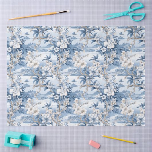Chinoiserie Blumenmuster Papier (Basteln)