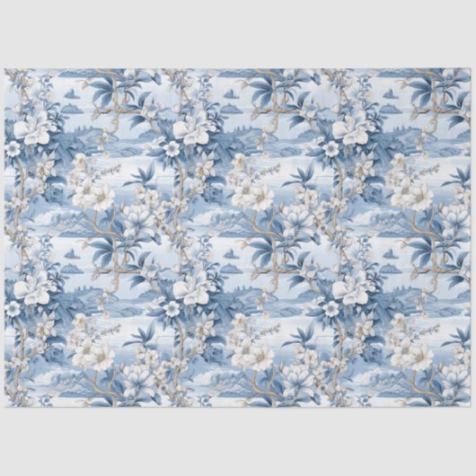 Chinoiserie Blumenmuster Papier (Vorderseite)