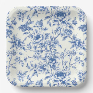 Chinoiserie-Blumenmuster  Pappteller