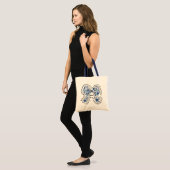 Chinoiserie-Bogen Blau Blumen Positiv Tragetasche (Vorderseite (Model))