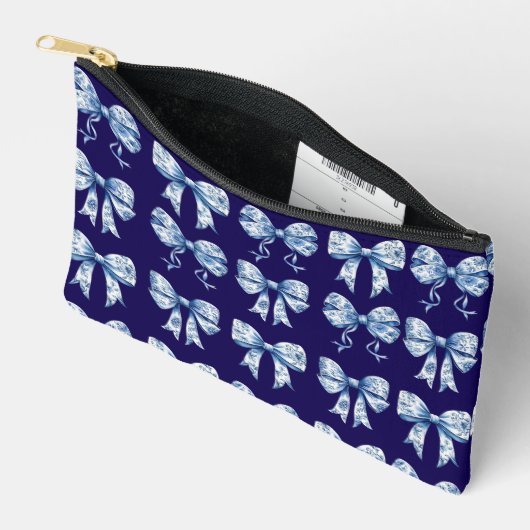 Chinoiserie Bow Coquette Druck Schnürung Beutel (Offen)