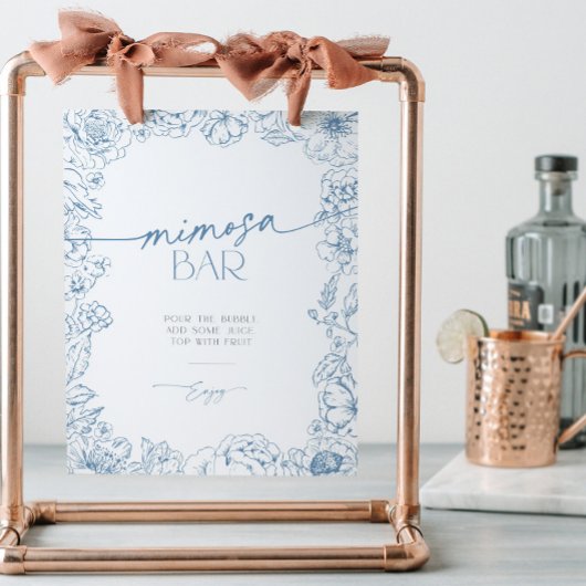 Chinoiserie Bridal Mimosa Bar Sockelschild