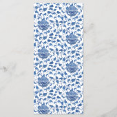 Chinoiserie Bunny Blue und White Baby Dusche Party Menükarte (Rückseite)
