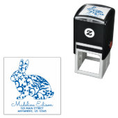 Chinoiserie Bunny Rabbit Address Self Inking Brief Permastempel (Beispiel)