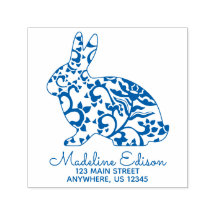 Chinoiserie Bunny Rabbit Address Self Inking Brief
