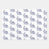 Chinoiserie Bunny Rabbit Geschenkblätter Geschenkpapier Set (Vorderseite)
